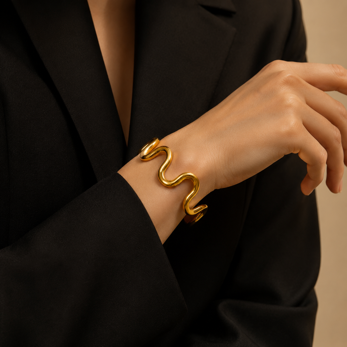 Bracelet Ondulé Doré — Impérial
