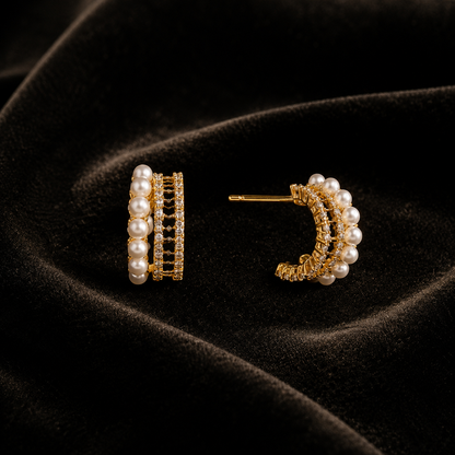 Boucles d’Oreilles Asymétriques Dorées — Éclat