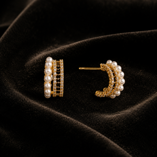 Boucles d’Oreilles Asymétriques Dorées — Éclat